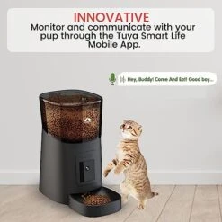 Floofi Automatic Cat Dog Feeder With Camera & Timer 6L,1080P HD Video With IR Night Vision, Real-Time Video Recording,Two Way Voice Intercom,Low Food & Blockage Sensor, Sound Alerts For Pets -Zoo Shop 51I9FiX5dUL