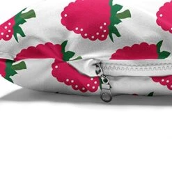 Ambesonne Fruit Pet Bed, Repetitive Raspberries Arranged On A Plain Background Organic Foods, Chew Resistant Pad For Dogs And Cats Cushion With Removable Cover, 24" X 39", Dark Pink Forest Green -Zoo Shop 51ITpbkyRxL