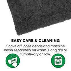 Furhaven 60" X 48" Highly Absorbent Dog Door Mat For Muddy Paws, 100% Washable, Perfect For Entryway, Kitchen, & Bathroom Use - Chenille Shammy Rug - Charcoal (Gray), Jumbo Plus/XXXL -Zoo Shop 51Id60KkZhL