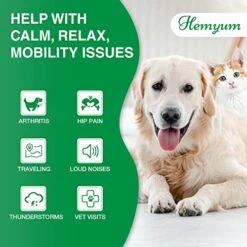 Hemp Oil For Dogs And Cats - Helps Anxiety Stress Pain Inflammation Relax Sleep Calm Aggressive Arthritis Allergies Seizures Skin Joint Hip - Treats Chews Pill Tincture - Organic Pet Calming Drops -Zoo Shop 51In0PaHBgL