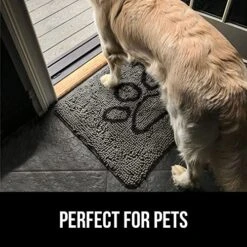Gorilla Grip Chenille Doormat And Silicone Pet Feeding Mat, Door Mat Size 36x24 Rubber, Dog Food Mats Size 16x10 Waterproof, Both In Gray, 2 Item Bundle 10 Gorilla Grip Chenille Doormat And Silicone Pet Feeding Mat, Door Mat Size 36x24 Rubber, Dog Food Mats Size 16x10 Waterproof, Both In Gray, 2 Item Bundle -Zoo Shop 51IrxCNiH2L