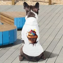 GENERIC Cupcake Dog Hoodie - Food Dog Coat - Printed Dog Clothing - Black, S -Zoo Shop 51IuL49WWmL