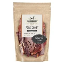 Farm Hounds Dehydrated Pork Kidney For Dogs, 100% Natural, Humane Dried Pig Kidney Treats For Dogs, Regenerative Agriculture Dog Training Treats & Food From Local Farms For All Dog Breeds & Sizes