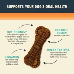 Jiminy's Dental Chews For Medium Sized Dogs – Cinnamon Dog Dental Chews, Teeth Cleaning Dog Treats, Reduce Tartar And Plaque, Made In USA, Cruelty Free, Dog Breath Freshener – 12 Chews -Zoo Shop 51J1MWg7s2L