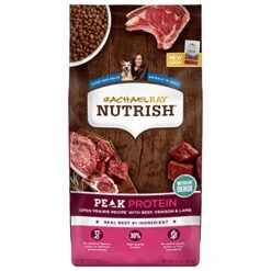 Rachael Ray Nutrish PEAK Natural Dry Dog Food, Open Prairie Recipe With Beef, Venison & Lamb, 4 Pound Bag, Grain Free (Packaging May Vary)