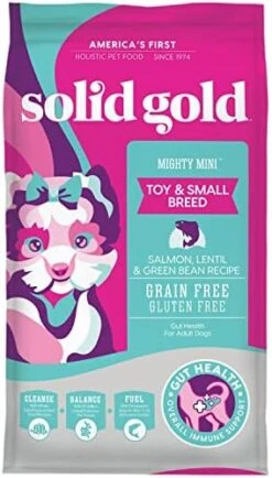 Solid Gold Mighty Mini Small Breed Dog Food - Dry Dog Food For Any Toy Breed - For Gut Health & Sensitive Stomach Support - Digestive Probiotics For Dogs - Grain & Gluten Free Recipe -Zoo Shop 51JD5fHyaFL. AC 2