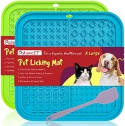 PatiencET Licking Mat For Dogs Cats 4 Pack, Dog Peanut Butter Lick Pad With Strong Suction Cups For Calming, Reduce Anxiety Boredom(Blue & Green & Orange & Purple) -Zoo Shop 51JFeyHbuRL. AC