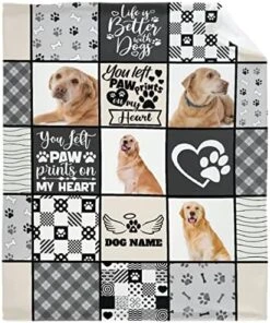 Personalized Dog Paws Blanket With Picture&Name For Pet Lover,Soft Fleece Flannel Blanket Pet Dog Lover Gift | Cat Lover Gift | Dog Mom |Cat Lady |Mother Gifts 60"x50" For Teens -Zoo Shop 51JISupZ4ZL. AC