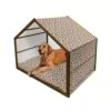 Ambesonne Fruit Wooden Dog House, Juicy Strawberries With Leaves Yummy Food Organic Charming Sweets Graphic Design, Indoor & Outdoor Portable Dog Kennel With Pillow And Cover, X-Large, Red Fern Green -Zoo Shop 51JhD2baztL