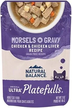 Natural Balance Platefulls Indoor Chicken & Chicken Liver Cat Food In Gravy | Premium Grain-Free Wet Food For Indoor Cats | 3-oz. Pouch (Pack Of 24) -Zoo Shop 51Jig5aaxzL. AC