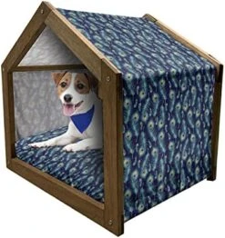 Ambesonne Fruit Wooden Dog House, Juicy Strawberries With Leaves Yummy Food Organic Charming Sweets Graphic Design, Indoor & Outdoor Portable Dog Kennel With Pillow And Cover, X-Large, Red Fern Green -Zoo Shop 51JjRJEtxDL. AC