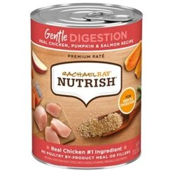 Rachael Ray Nutrish Gentle Digestion Wet Dog Food, Real Chicken, Pumpkin & Salmon, 13 Ounce Can (Pack Of 12)