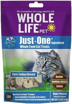 Whole Life Pet Just One Turkey - Cat Treat Or Topper - Human Grade, Freeze Dried, One Ingredient - Protein Rich, Grain Free, Made In The USA -Zoo Shop 51Jm0Pzi8EL. AC