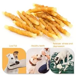 Jungle Calling Rawhide Free Healthy Treats For Dogs, Chicken Wrapped Cod Sticks Dog Treats, Soft Chewy Treats For Training Rewards, 11 Oz (Chicken) -Zoo Shop 51K8zUOvIRL