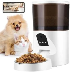 Automatic Dog Feeder With Camera, Smart Cat Food Dispenser With Camera, 6L Pet Feeder With APP Control, Built-in Microphone, PIR Motion Induction, 2.4G WiFi Connection & 150°Wide View Pet Feeder