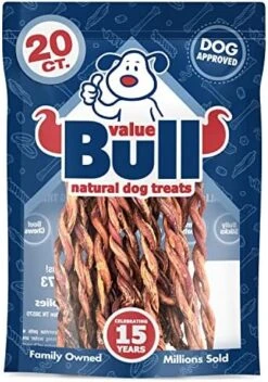ValueBull Pizzle Twists, Premium Lamb, 100 Count - Natural Dog Treats, Grass-Fed -Zoo Shop 51KHXh85qlL. AC
