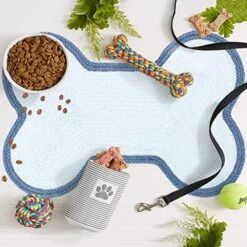 Pet Mat For Dogs & Cats | Friendly Pet Mats | Hand Braided Mat | FloorMat | Doormat | Pet Area Rugs | Polyester Material | Anti-Spill | 16 X 24 Inches | Bone Design – The Home Talk Store -Zoo Shop 51KN8HIAhfL. AC