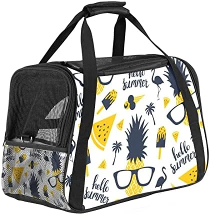 Pet Carrier Hello Summer Cute Food Ice Cream Pineapple Soft-Sided Pet Travel Carriers For Cats,Dogs Puppy Comfort Portable Foldable Pet Bag Airline Approved 8 Pet Carrier Hello Summer Cute Food Ice Cream Pineapple Soft-Sided Pet Travel Carriers For Cats,Dogs Puppy Comfort Portable Foldable Pet Bag Airline Approved - Image 6