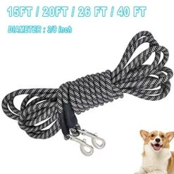 YUCFOREN Check Cord/Tie Out Long Rope Leash For Dog Training 15FT 20FT 26FT 40FT Obedience Recall Training Agility Lead For Large Medium Small Dogs, Great For Training, Camping, Playing, Backyard -Zoo Shop 51KQg7AZ8oL