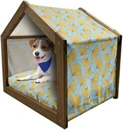 Ambesonne Fruit Wooden Pet House, Vintage Design Grape Bunches And Leaves Fresh Food Drawing, Indoor & Outdoor Portable Dog Kennel With Pillow And Cover, Small, Green Brown -Zoo Shop 51KRfYvm6eL. AC
