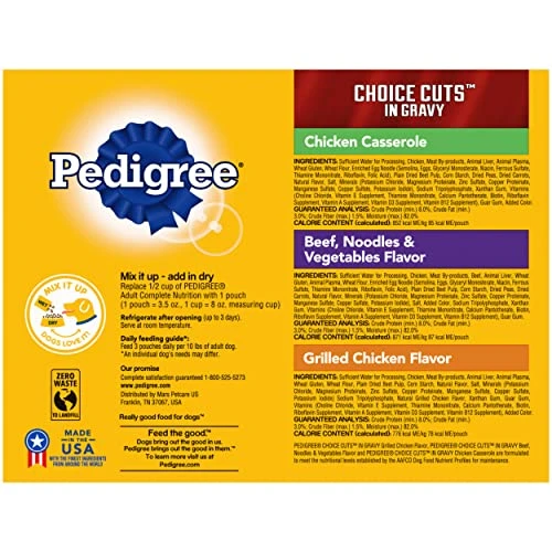 Pedigree Choice Cuts In Gravy Adult Wet Dog Food Variety Packs, 3.5 Ounce - 18 Count (Pack Of 2) 3 Pedigree Choice Cuts In Gravy Adult Wet Dog Food Variety Packs, 3.5 Ounce - 18 Count (Pack Of 2)