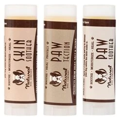 Natural Dog Company Balm Set, Travel Size Bundle With Paw Soother, Skin Soother And PawTection Healing Balms, All Natural Ingredients, Made In USA