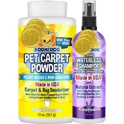 Bodhi Dog Pet Carpet Powder 20oz + Waterless Lavender Shampoo 8oz Bundle
