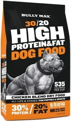 Bully Max High Performance Super Premium Dog Food. For All Ages (for Puppies & Adult Dogs). 535 Calories Per Cup. For Muscle, Size, Growth, And Weight. (5 Pound Bag) -Zoo Shop 51KjjMhvCS. AC 1