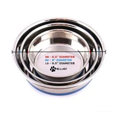 Max And Neo Heavyweight Non-Skid Rubber Bottom Stainless Steel Dog Bowl - We Donate A Bowl To A Dog Rescue For Every Bowl Sold (Medium - 50oz - 8" Diameter) -Zoo Shop 51KwQeS1a5L