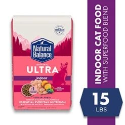 Natural Balance Original Ultra Indoor Chicken & Salmon Meal Cat Food, Dry Food For Indoor Adult Cats, 15-lb. Bag