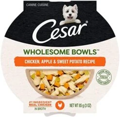 Cesar Wholesome Bowls Adult Soft Wet Dog Food Beef, Chicken, Carrots, Barley & Green Beans Recipe, (10) 3 Oz. Bowls -Zoo Shop 51LGw2fJ0dL. AC 1