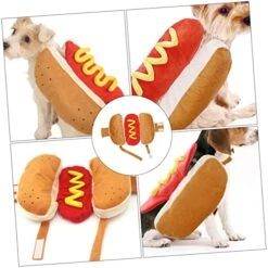 2 Pcs Pet Transformation Costume Food Decor Cosplay Costumes Halloween Decor Hotdog Pet Costume Dog Costume Cat Outfits Pet Role Play Clothes Warm Pet Clothes Delicate Pet Costume -Zoo Shop 51LOjHzI3PL