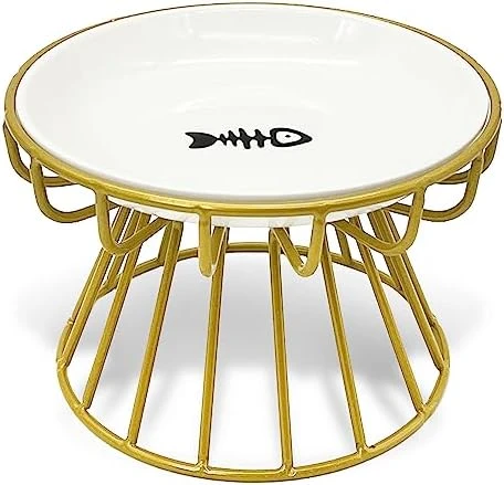 BNOSDM Ceramic Cat Bowl With Metal Stand Raised Cat Bowls Elevated Kitten Dish Pet Food And Water Feeding Station For Indoor Kitty Puppy Small Dog 11 BNOSDM Ceramic Cat Bowl With Metal Stand Raised Cat Bowls Elevated Kitten Dish Pet Food And Water Feeding Station For Indoor Kitty Puppy Small Dog - Image 9