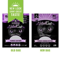 Vital Essentials Vital Cat Freeze Dried Turkey Mini Patties Cat Food - USA Made - All Natural - 8 Oz. -Zoo Shop 51La3JgcEmL