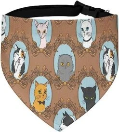 GENERIC Funny Retro Pattern With Cats Dog Bandana,Dog Bandanas Triangle Bibs Scarf Accessories Minimal Head Cicumference -Zoo Shop 51LbGw0UwL. AC