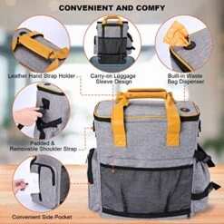 Dog Travel Bag, Ownpets Large 21L Travel Bag For Dogs With Multi Pockets, 2 Dog Food Carrier Bags And 2 Pet Collapsible Bowls, Airline Approved Pet Travel Bag With Built-in Waste Bag Dispenser -Zoo Shop 51Lnr4dqOyL