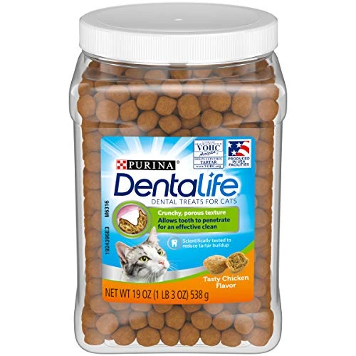 DentaLife Purina Made In USA Facilities Cat Dental Treats, Tasty Chicken Flavor - 19 Oz. Canister 3 DentaLife Purina Made In USA Facilities Cat Dental Treats, Tasty Chicken Flavor - 19 Oz. Canister