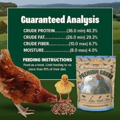 Eaton Pet & Pasture Premium Grubs, USA Black Soldier Fly Larvae, More Nutritious Than Mealworms, 50x Calcium, Chicken Treats, Sustainable & All-Natural Grubs For Chickens, Hens, Birds, Ducks, 1 LB -Zoo Shop 51M3qFTwXjL