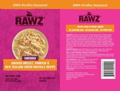 Rawz Premium Shredded Wet Cat Food Pouches - 5 Flavor Variety Pack Bundle (Salmon, Chicken, Egg,Cheese, Pumpkin) With Hotspot Pets Food Bowl, (5 Pouches) (2.46oz) -Zoo Shop 51M5FW7PSVL