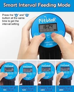 Petbank Automatic Fish Feeder - Rechargeable Timer Fish Feeder With USB Charger Cable, Fish Food Dispenser For Aquarium Or Fish Tank (CY-009 Blue) -Zoo Shop 51M6965dtIL