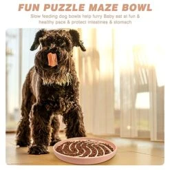 Moogrou Silicone Slow Feeding Dog Bowl Slows Down Eating For Puppy Small Medium Large Dogs,Dog Bowls Slow Feeder With Strong Suction Cups,Maze Dog Food Bowls/Puzzle Feeders For Pets Pink S -Zoo Shop 51MB6NWdpNL