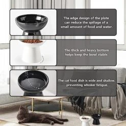 Elevated Raised Cat Food Bowls, Victob 2 Whisker Fatigue Cat Bowl For Food And Water, 6.2 Inch Ceramic Raised Cat Food Bowls Whisker Friendly For Pet Easy Eating, Lead & Cadmium Free, Dishwasher 13 Elevated Raised Cat Food Bowls, Victob 2 Whisker Fatigue Cat Bowl For Food And Water, 6.2 Inch Ceramic Raised Cat Food Bowls Whisker Friendly For Pet Easy Eating, Lead & Cadmium Free, Dishwasher -Zoo Shop 51MER0MEQIL