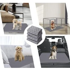CLKHOWL Washable Pee Pads Reusable Puppy Pads Pet Training Pads - 100% Waterproof Dog Urine Pads, Family Travel Crate Food Bowl Pads, Easy To Clean (Grey, 27"x20", Pack Of 4) 15 CLKHOWL Washable Pee Pads Reusable Puppy Pads Pet Training Pads - 100% Waterproof Dog Urine Pads, Family Travel Crate Food Bowl Pads, Easy To Clean (Grey, 27"x20", Pack Of 4) -Zoo Shop 51MFjiA68zL