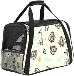 Pet Carrier Pattern With Prawns And Seafood Soft-Sided Pet Travel Carriers For Cats,Dogs Puppy Comfort Portable Foldable Pet Bag Airline Approved -Zoo Shop 51MIrr8ImzL. AC