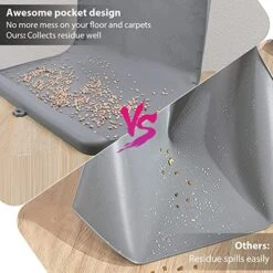 Dog Food Mat - Dog Feeding Mats For Food And Water - 36" X 24" Extra Large Cat Dog Bowl Mat With Pocket For Catches Spill And Residue - Silicone Non Slip Pet Mat With 0.75" High Edges Anti-bite -Zoo Shop 51MNXnklLqL