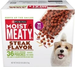 Purina Moist And Meaty Steak Flavor Soft Dog Food Pouches - 36 Ct. Pouch -Zoo Shop 51MOScLexcL. AC