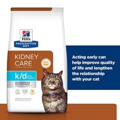 Hill's Prescription Diet K/d Early Support Kidney Care Chicken Flavor Dry Cat Food, Veterinary Diet, 4 Lb. Bag -Zoo Shop 51MSSCgqGsL