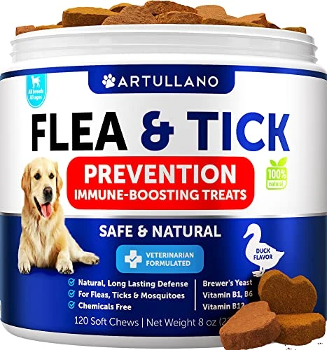 Flea And Tick Prevention For Dogs Chewables - Made In USA - Natural Flea And Tick Supplement For Dogs - Oral Flea Pills For Dogs - Pest Defense - All Breeds And Ages 3 Flea And Tick Prevention For Dogs Chewables - Made In USA - Natural Flea And Tick Supplement For Dogs - Oral Flea Pills For Dogs - Pest Defense - All Breeds And Ages