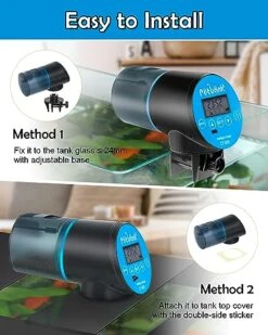 Petbank Automatic Fish Feeder - Rechargeable Timer Fish Feeder With USB Charger Cable, Fish Food Dispenser For Aquarium Or Fish Tank (CY-009 Blue) -Zoo Shop 51N1DOr1VNL