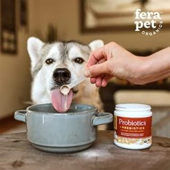 Fera Pet Organics -Probiotics For Dogs And Cats - USDA Organic Certified - Advanced Max-Strength Vet Formulated - All Natural Probiotics Powder - 5 Billion CFUs Per Scoop- 60 Scoops -Zoo Shop 51NBAhY5I6L